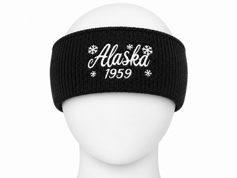 Alaska Snowflake Black Headband