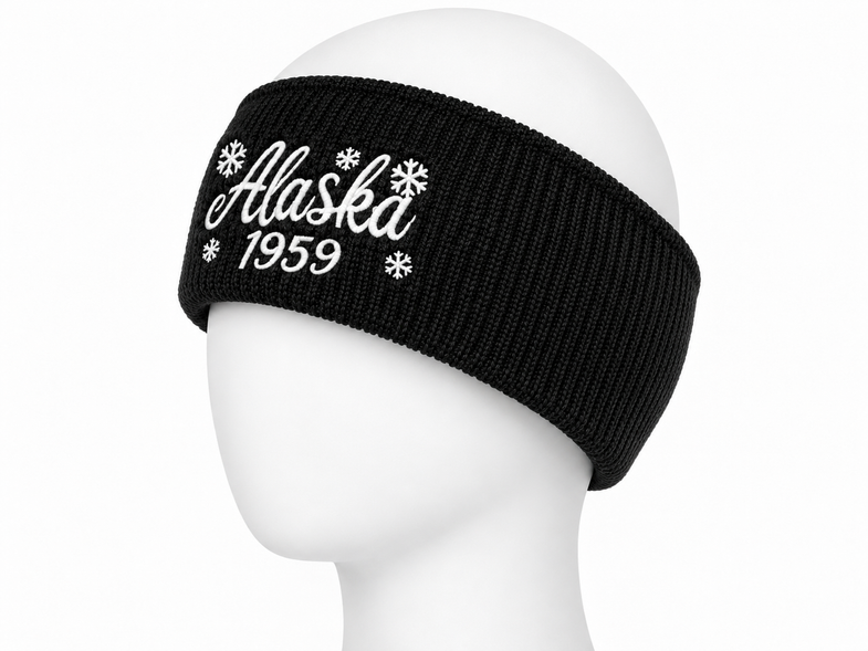 Alaska Snowflake Black Headband
