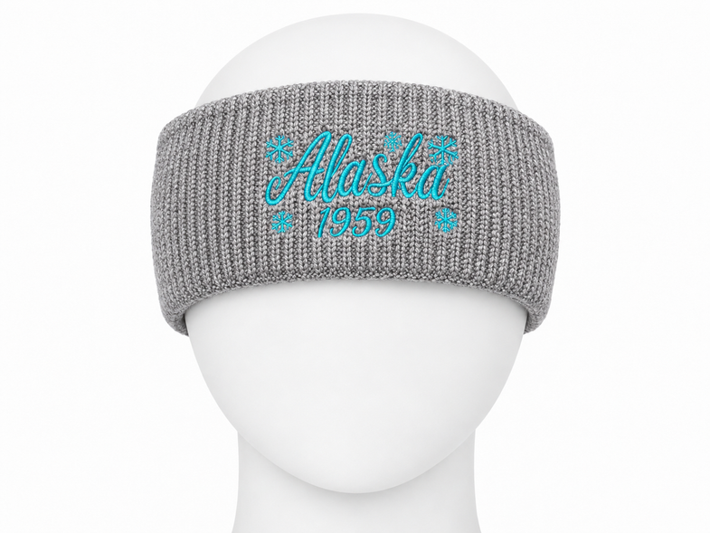 Alaska Snowflake Grey Headband