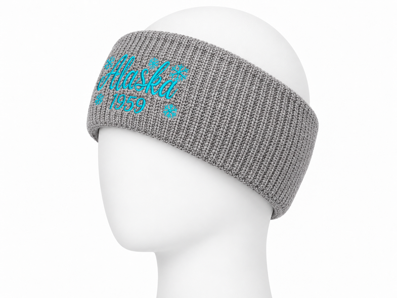 Alaska Snowflake Grey Headband