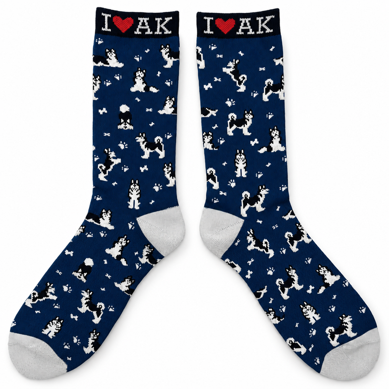 Alaska Playful Husky Adult Sock