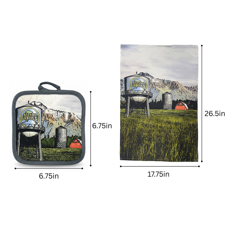 Alaska Grown Hot Pad & Kitchen Towel Set