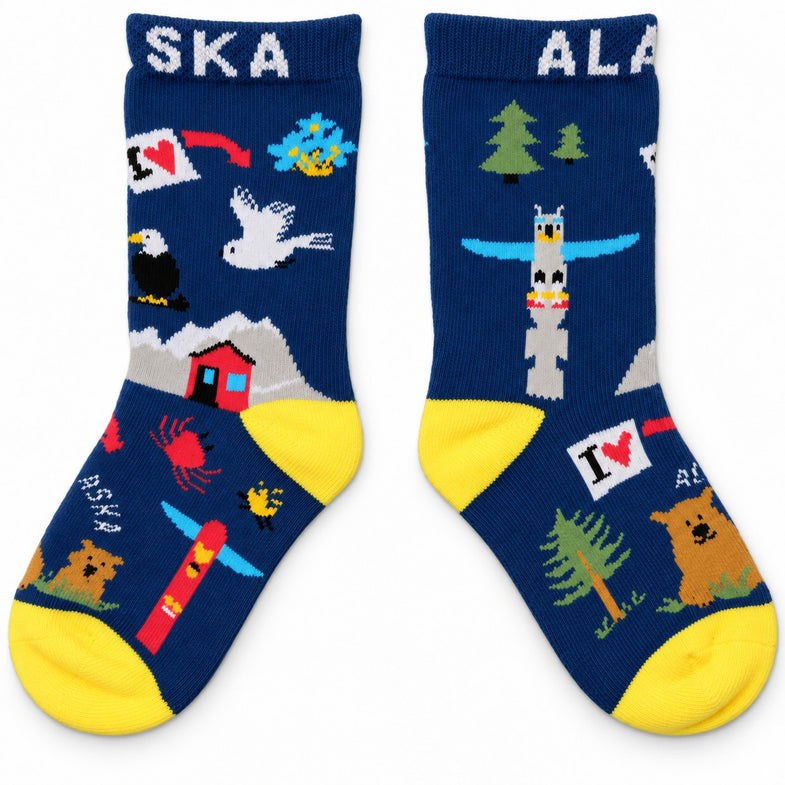 Alaska Youth Cartoon Sock