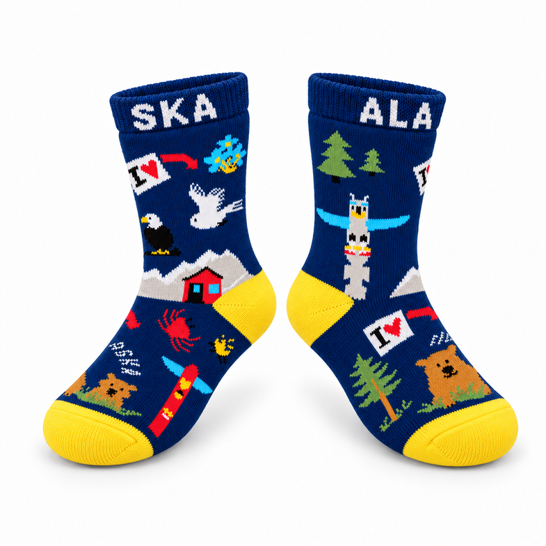 Alaska Youth Cartoon Sock