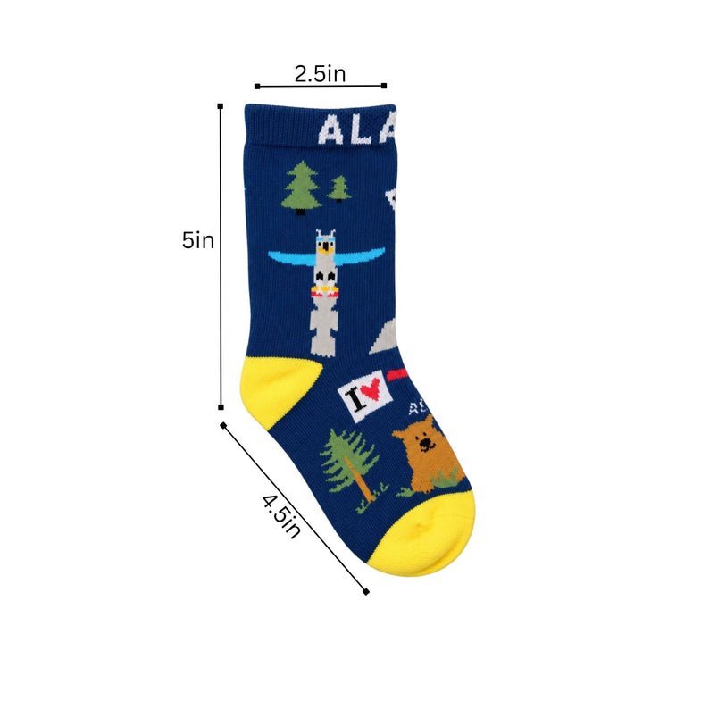 Alaska Youth Cartoon Sock
