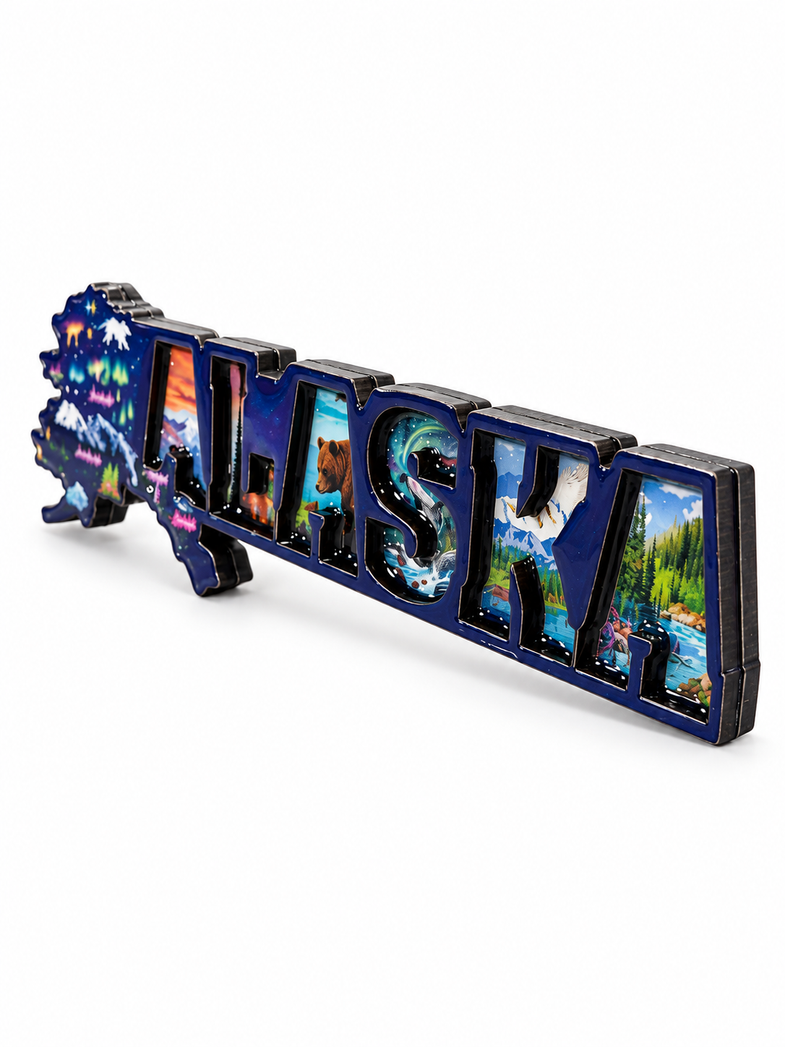 Alaska Map Cartoon Magnet