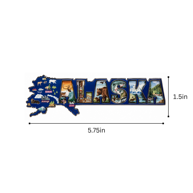 Alaska Map Cartoon Magnet