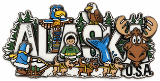 Alaska Cartoon Magnet
