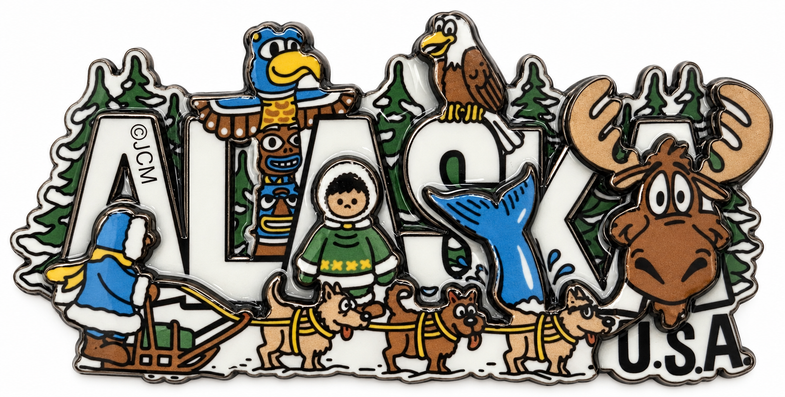 Alaska Cartoon Magnet