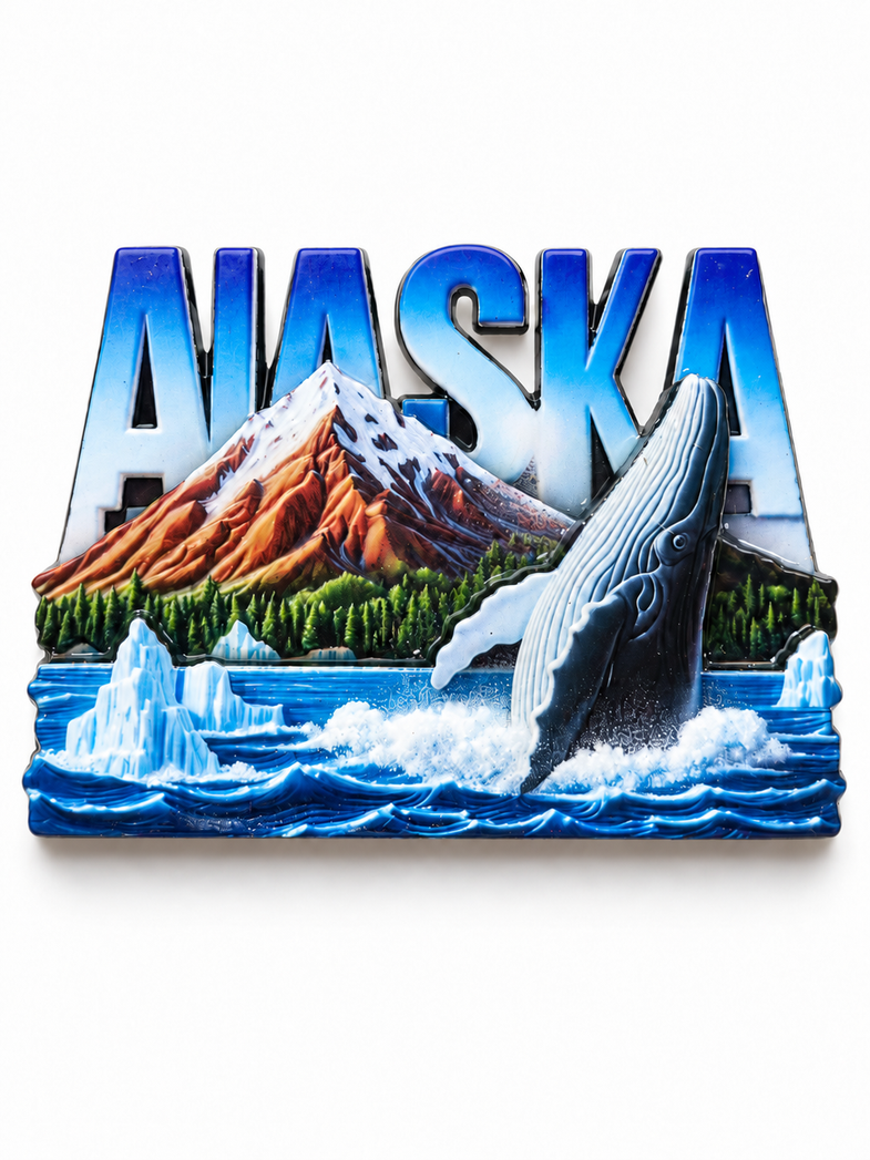 Alaska Whale w/Mountain Magnet