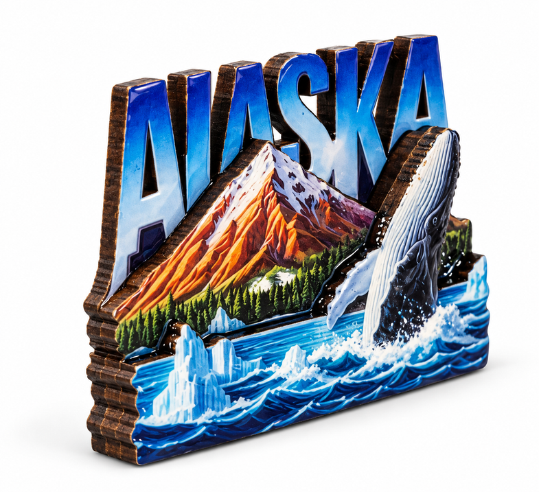 Alaska Whale w/Mountain Magnet