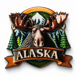 Alaska Moose Head Magnet