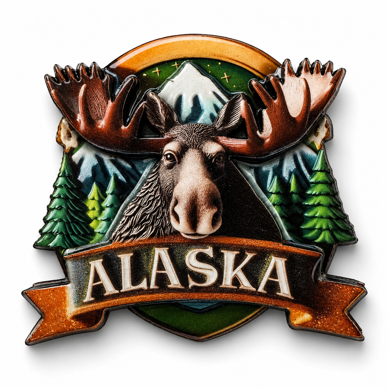 Alaska Moose Head Magnet