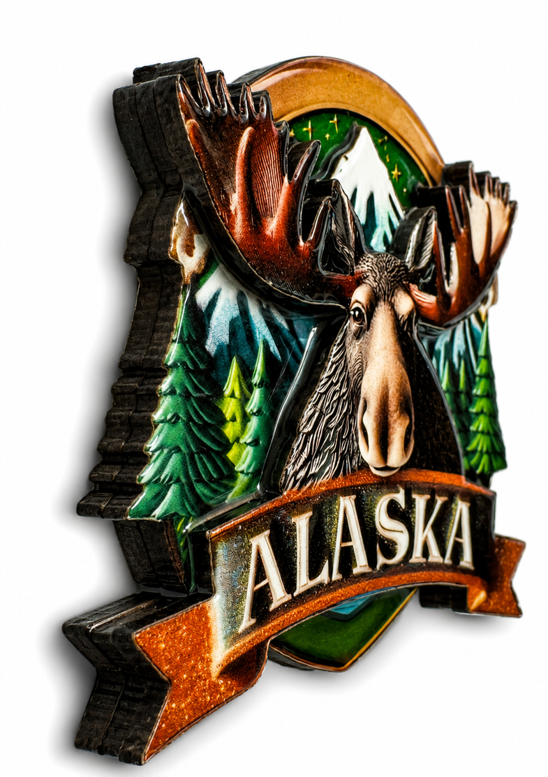 Alaska Moose Head Magnet