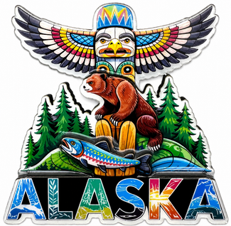Alaska Bear Totem Magnet