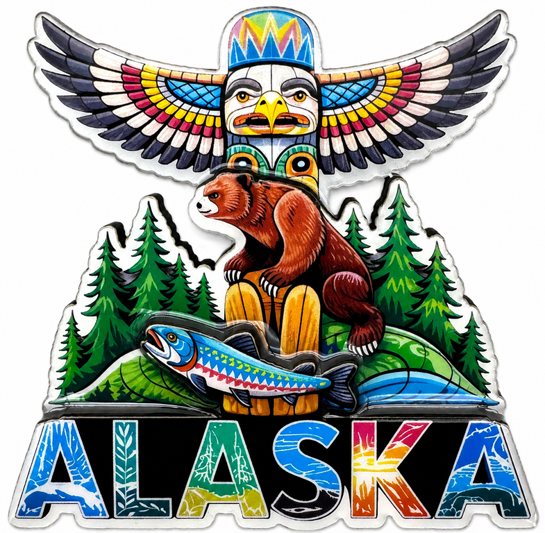 Alaska Bear Totem Magnet