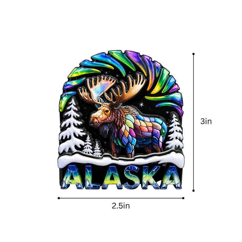 Alaska Mosiac Moose Magnet