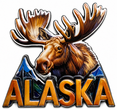Alaska Moose Head Magnet