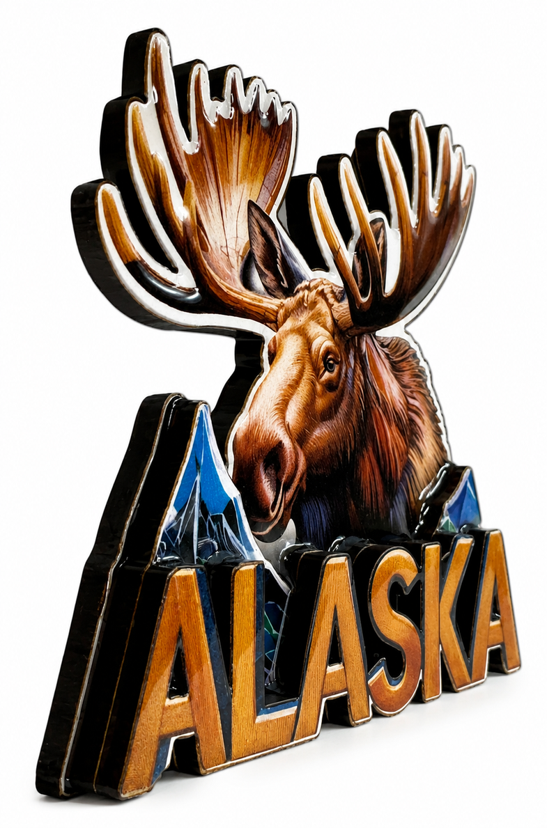 Alaska Moose Head Magnet