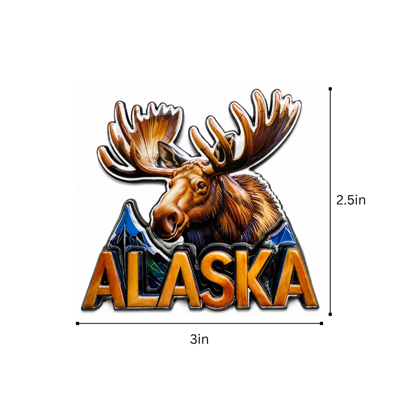 Alaska Moose Head Magnet