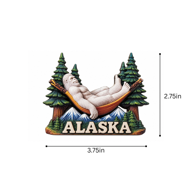 Alaska Yeti in Hammock Magnet