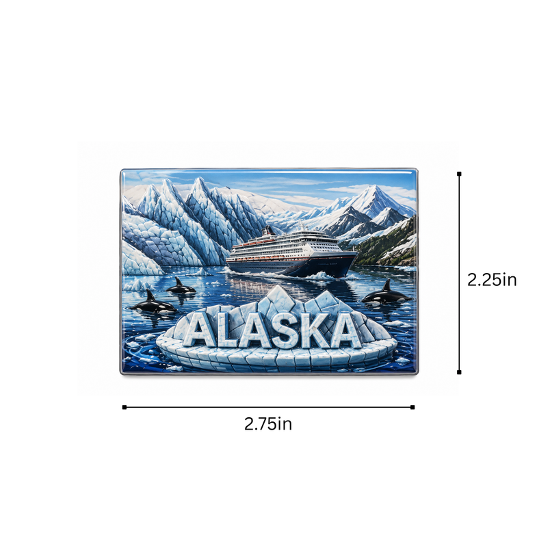 Alaska Mosaic Ceramic Cruise Ship Magnet