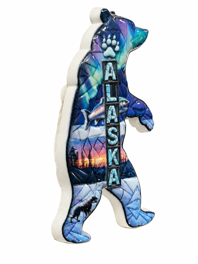 Alaska Mosaic Ceramic Northern Lights Bear