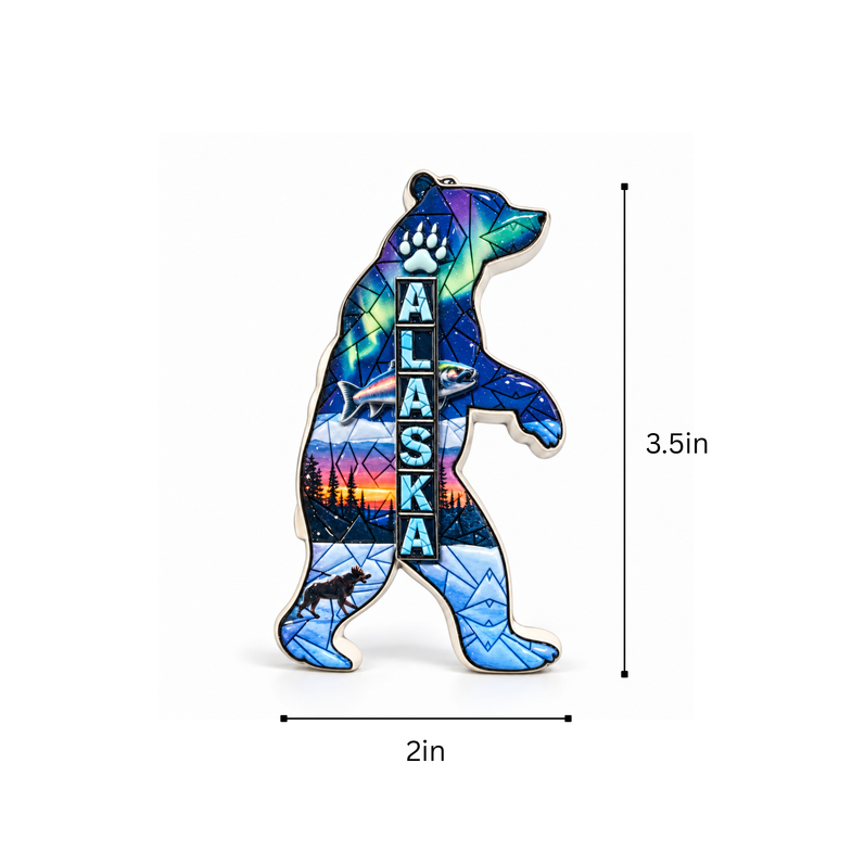 Alaska Mosaic Ceramic Northern Lights Bear