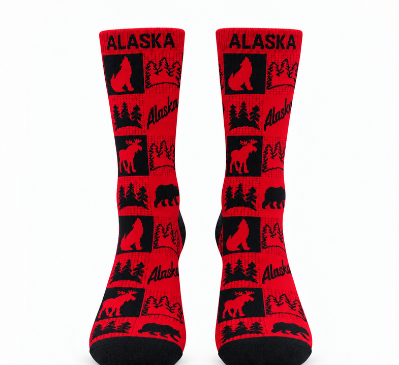 Alaska Lodge Box Men's Adult Sock