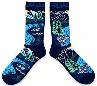 Alaska Adult River Landscape Sock