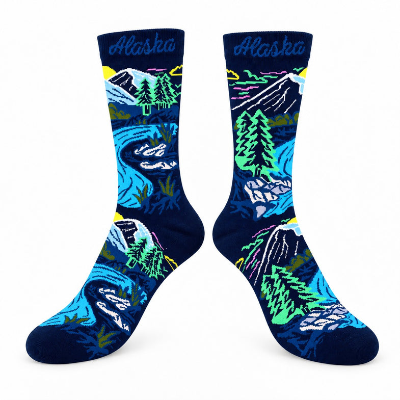 Alaska Adult River Landscape Sock