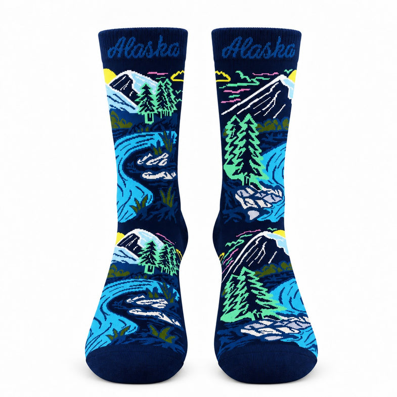Alaska Adult River Landscape Sock