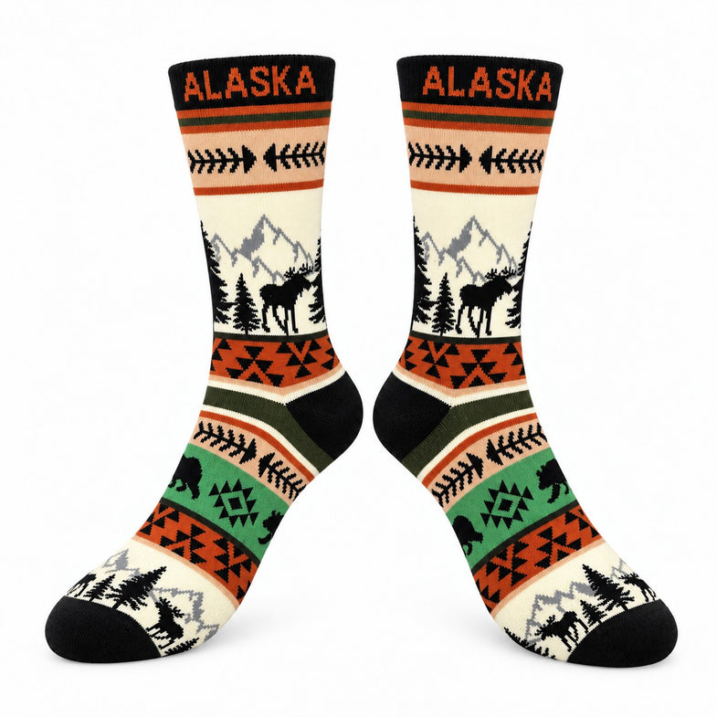 Alaska Adult Rustic Scenery Sock