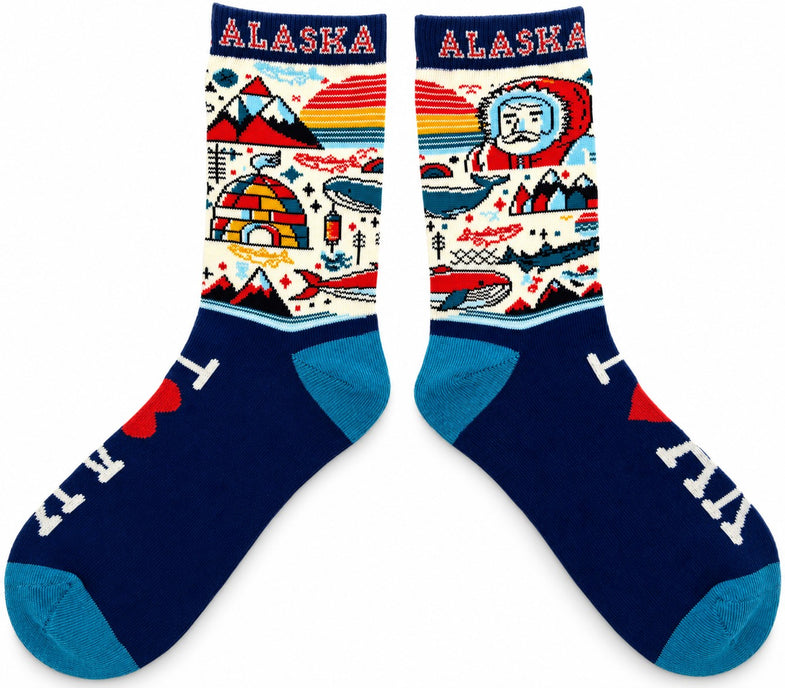 Alaska Explorer Icons Adult Sock