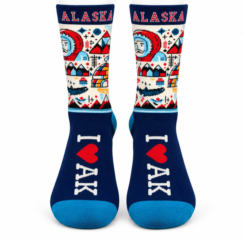 Alaska Explorer Icons Adult Sock