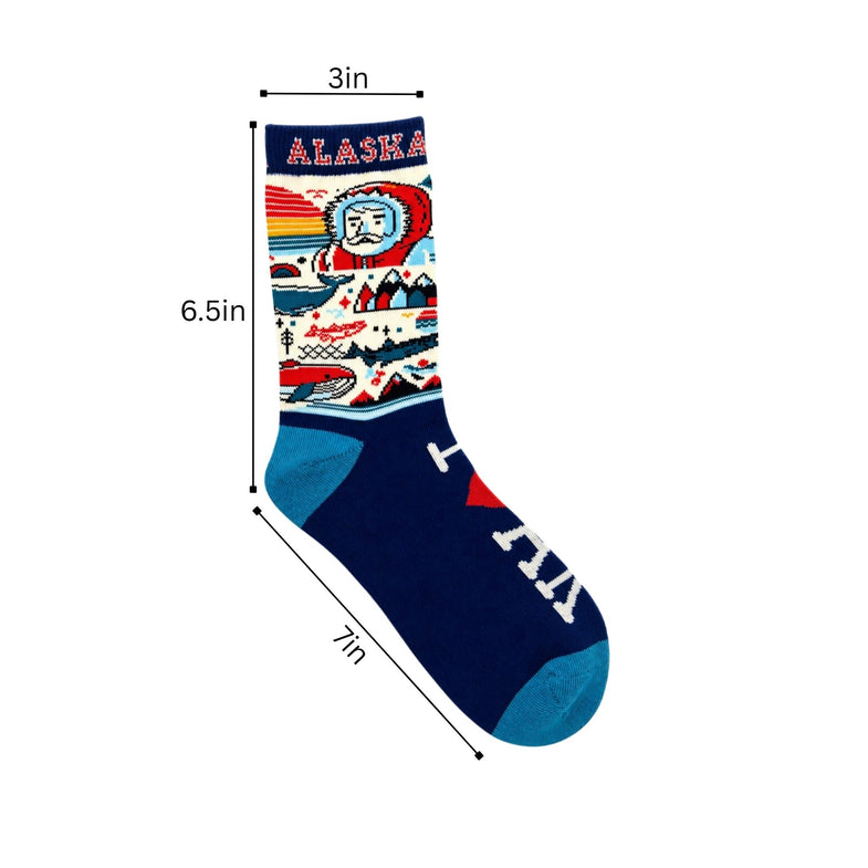 Alaska Explorer Icons Adult Sock
