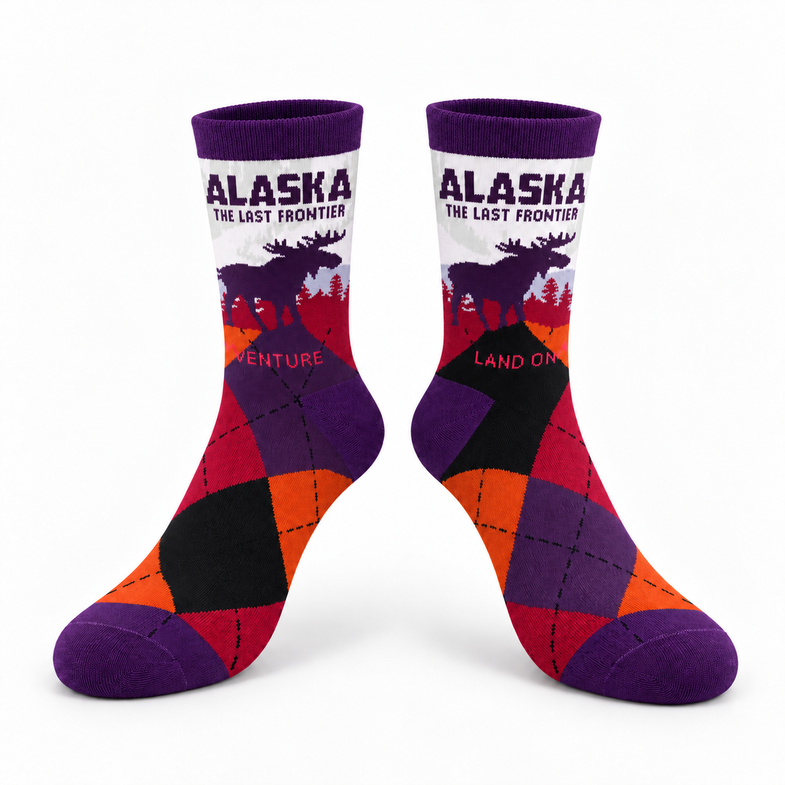 Alaska Adult Moose Argyle Sock