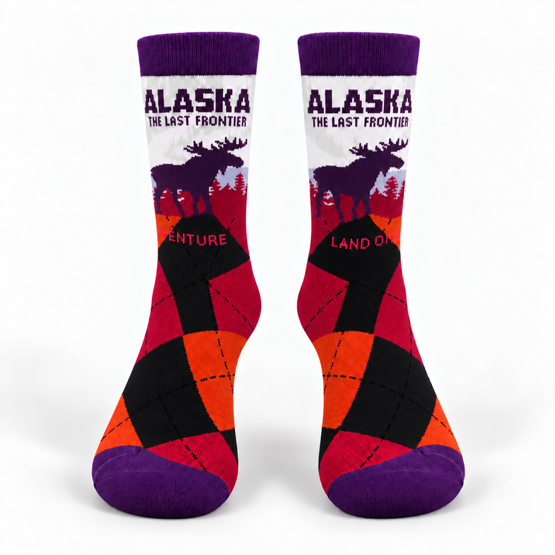 Alaska Adult Moose Argyle Sock