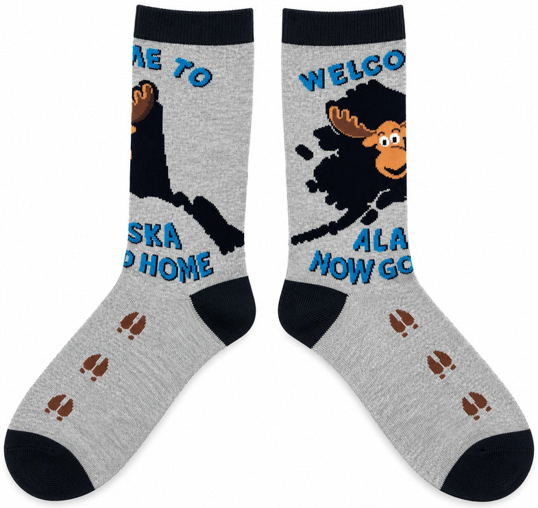 Alaska Welcome Moose Adult Sock
