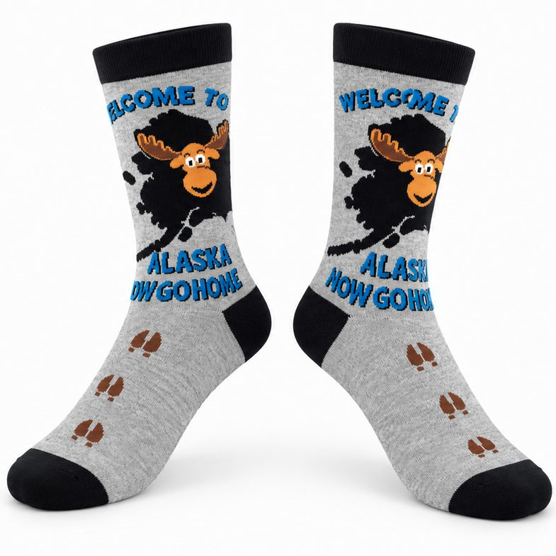 Alaska Welcome Moose Adult Sock