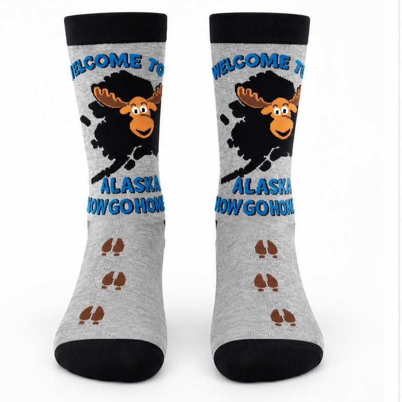 Alaska Welcome Moose Adult Sock
