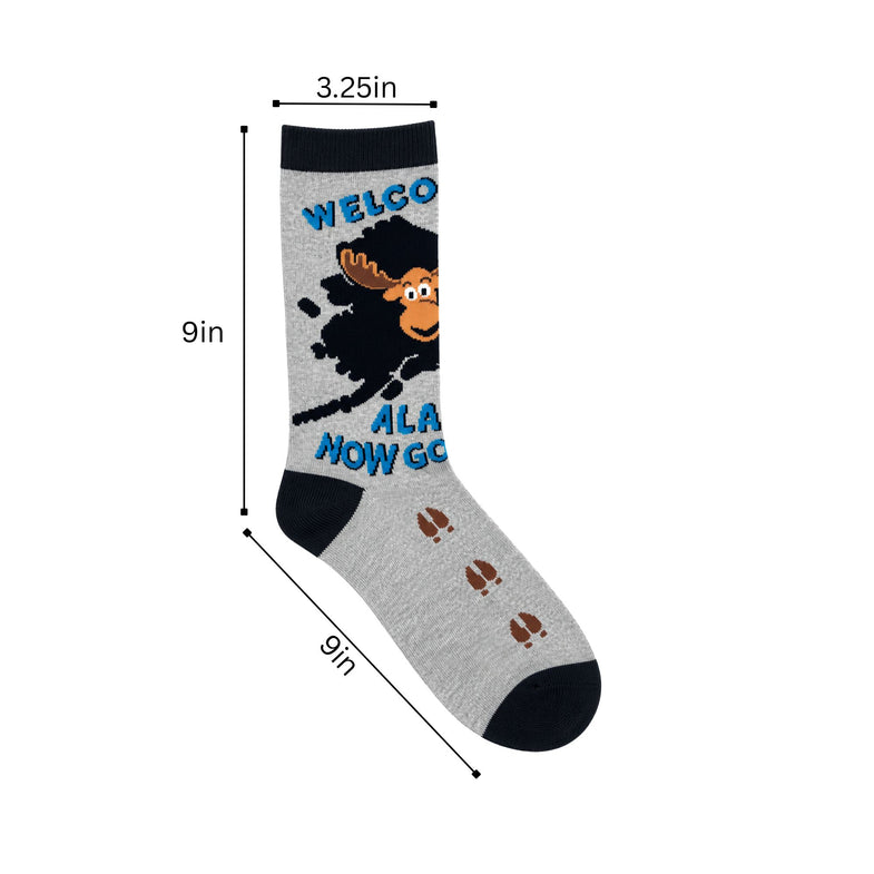 Alaska Welcome Moose Adult Sock