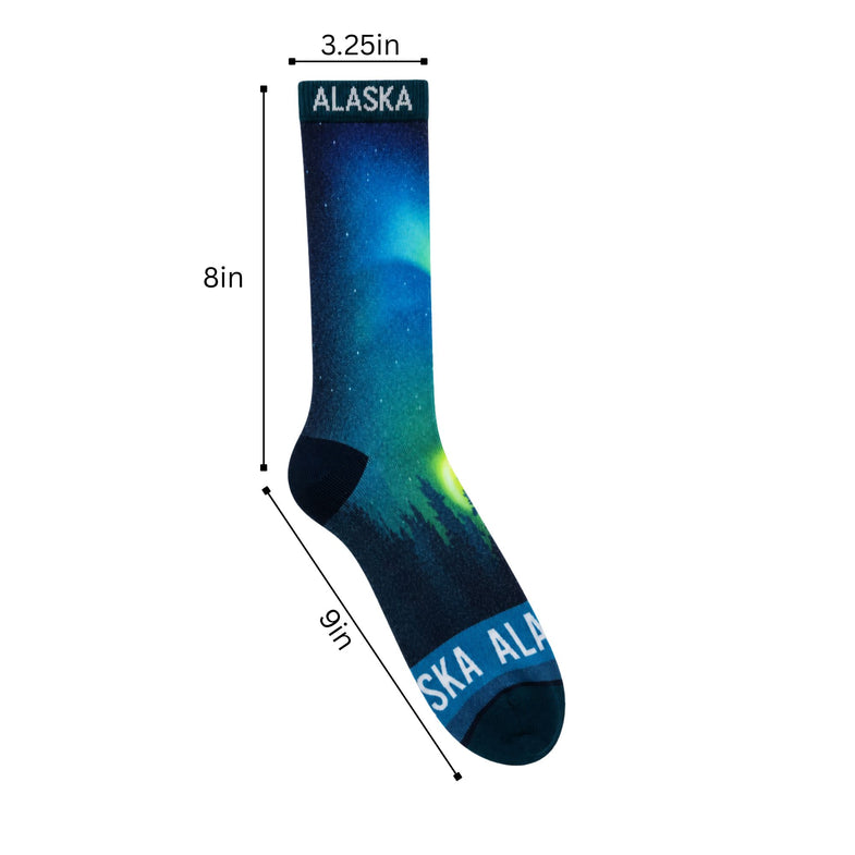 Alaska Adult Aurora Borealis Sock