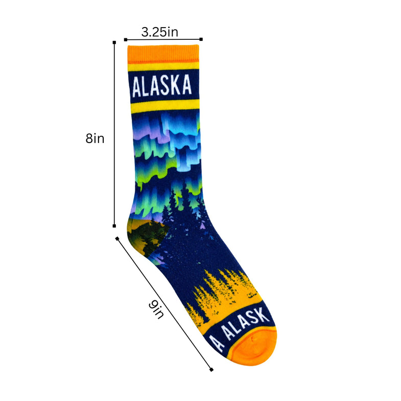 Alaska Adult Dancing Northern Lights Sock