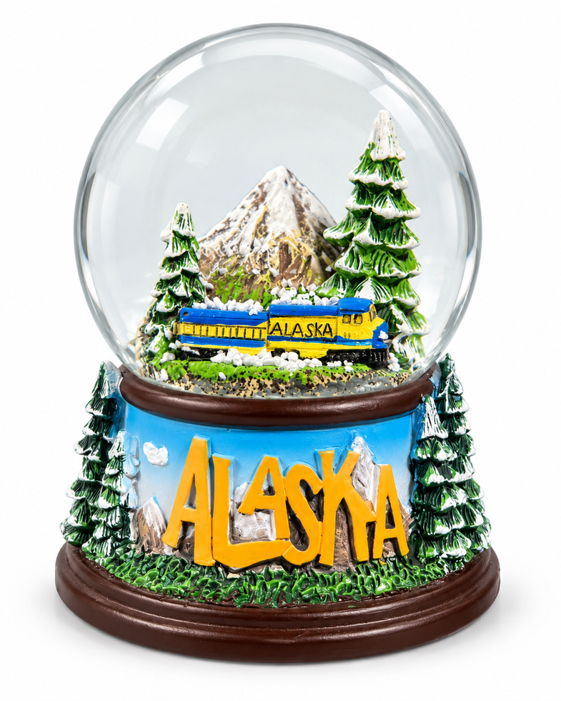 Alaska Train Snow Globe
