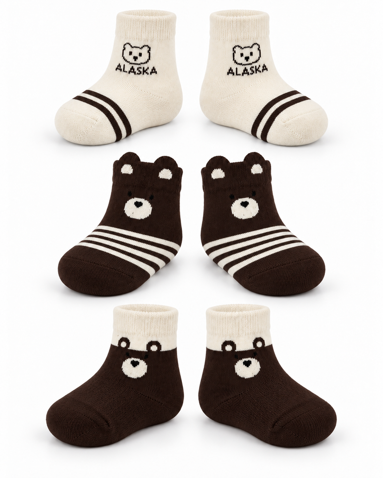 Alaska Infant Bear Socks 3pk