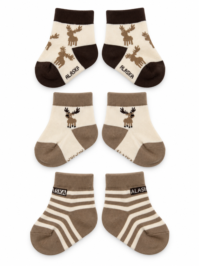 Alaska Infant Moose Socks 3pk