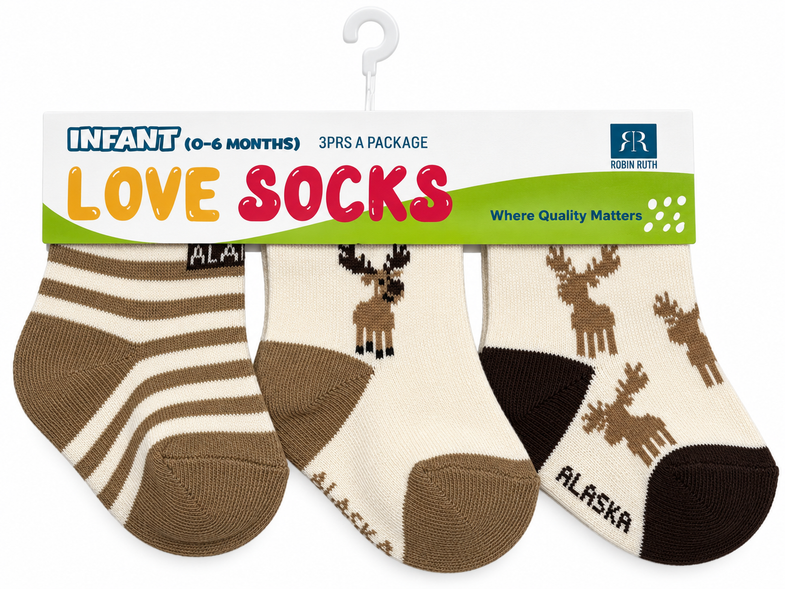 Alaska Infant Moose Socks 3pk