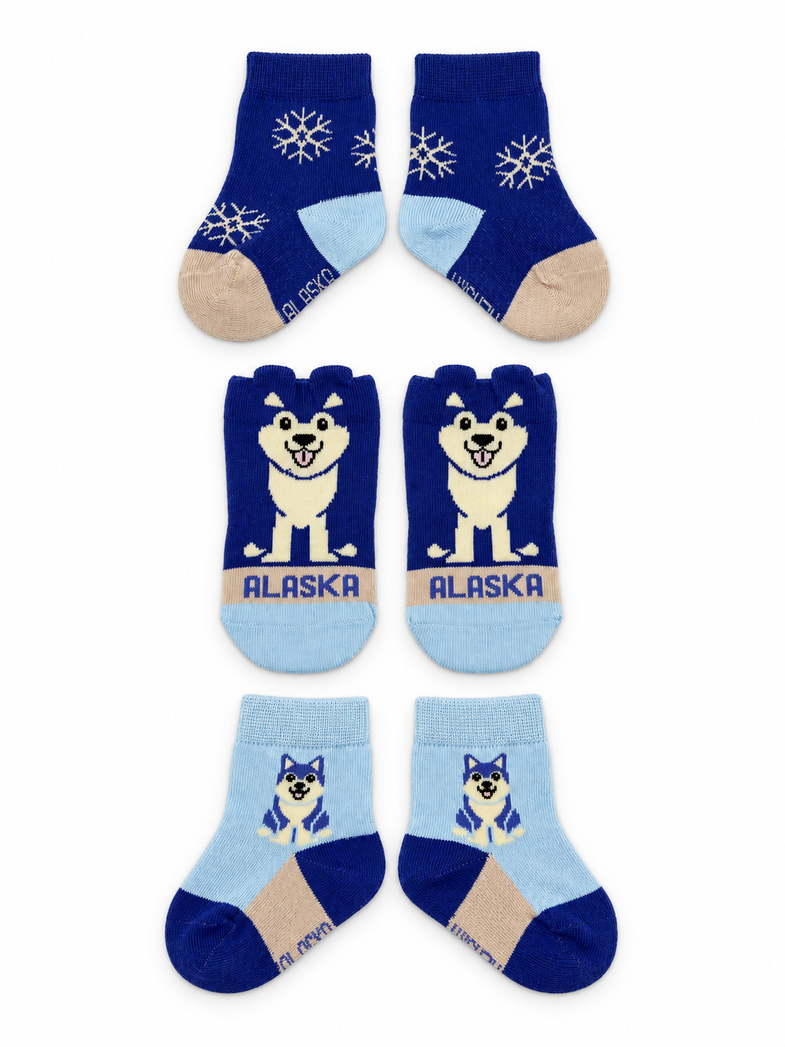Alaska Infant Husky Socks 3pk