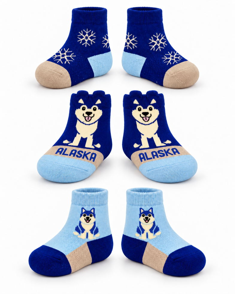 Alaska Infant Husky Socks 3pk